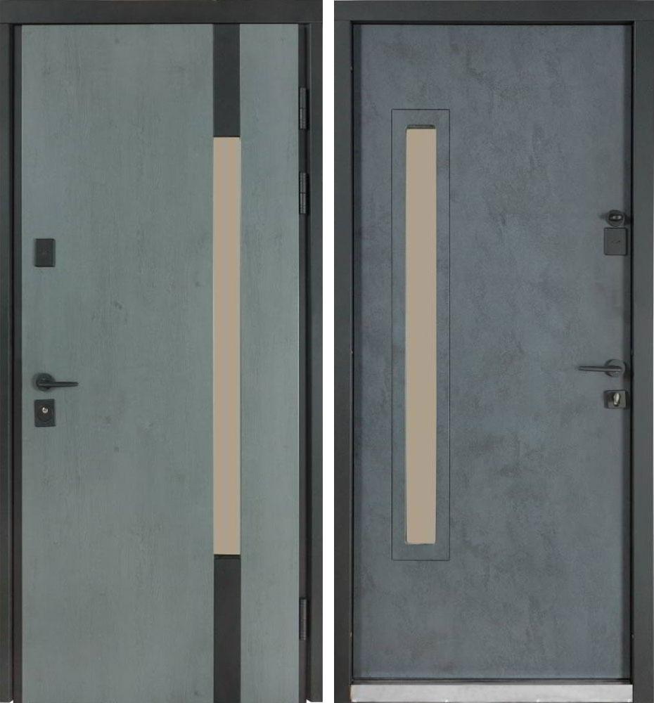 Вхідні металеві двері Булат Термо House, модель 705/428. Колір: антрацит/бетон антрацит