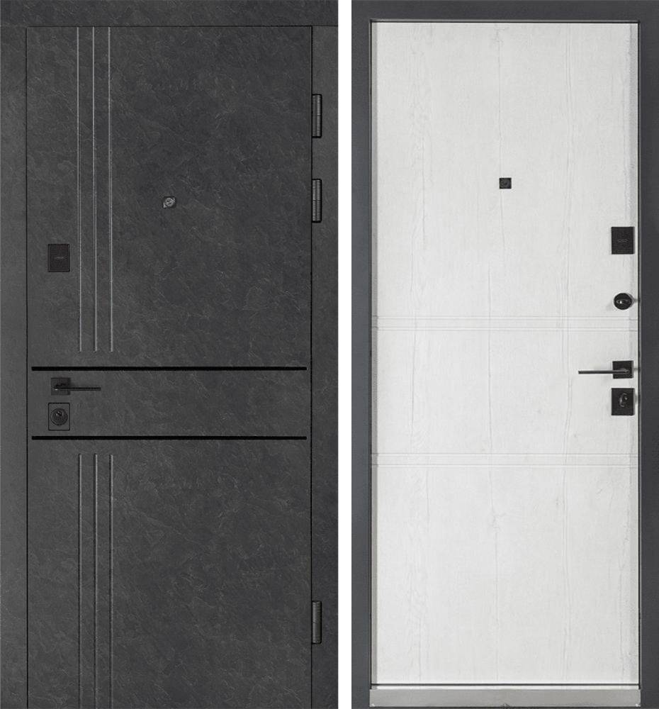 Вхідні металеві двері Булат Ультра, модель 539/237. Колір: mamba morion/рустик авиньон блан