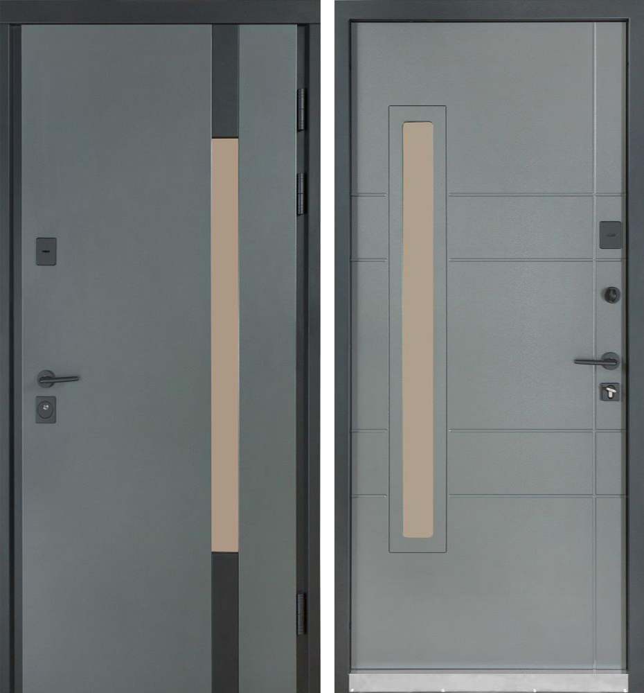 Вхідні металеві двері Булат Cottage, модель 705/431. Колір: metalic grey/ титан