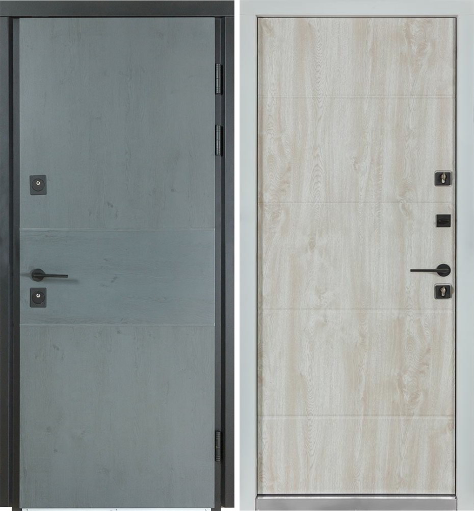 Вхідні металеві двері Булат Термо House. Модель 703-191 вуличного типу Колір: антрацит-дуб полярний