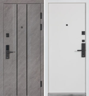 Булат Термо Тандем Електро (квадро) Kale, модель 590/гладка. Колір: Зріз каменю/Білий матовий гладкий. Безключовий доступ