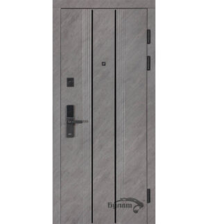 Булат Термо Тандем Електро (квадро) Kale, модель 590/гладка. Колір: Зріз каменю/Білий матовий гладкий. Безключовий доступ